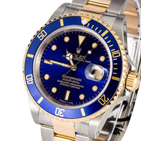 rolex submariner two tone blue face review|Rolex 16613 years of production.